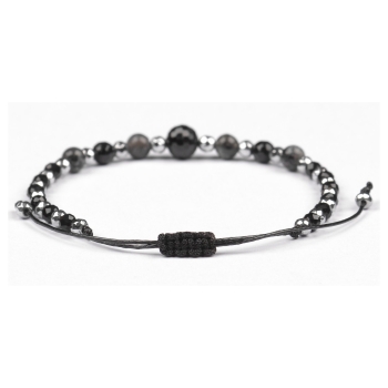 Bransoletka czarny TURMALIN LABRADORYT HEMATYT ochrona inspiracja